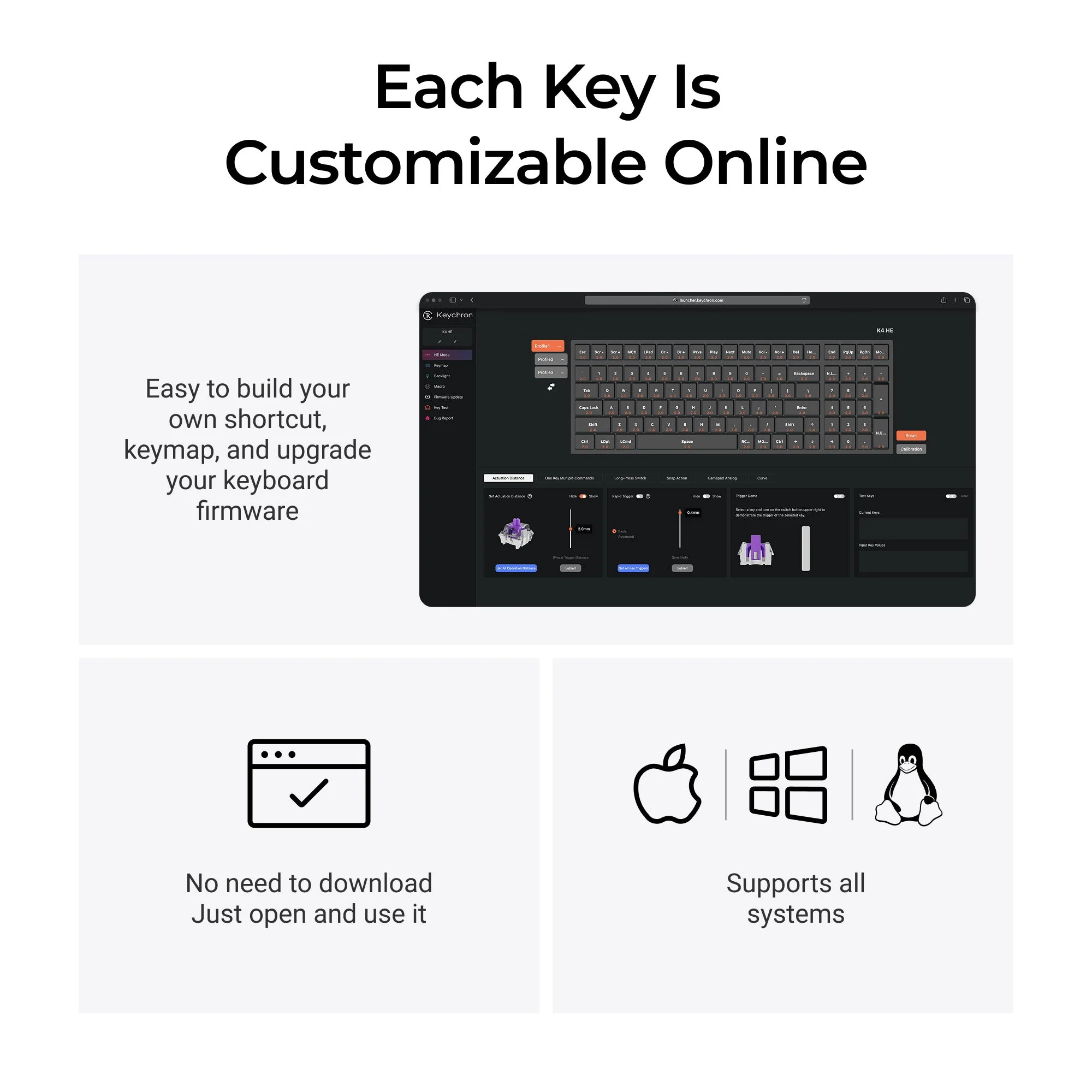Keychron K4 HE Wireless Magnetic Switch Custom Keyboard - Image 6